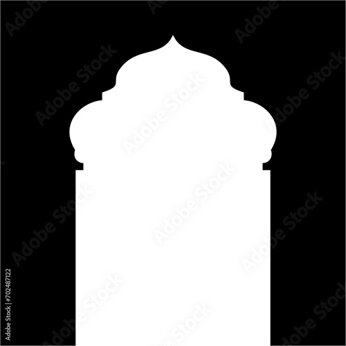 Islamic Arch Design Glyph Inverted Black Filled silhouettes Design pictogram symbol visual illustration