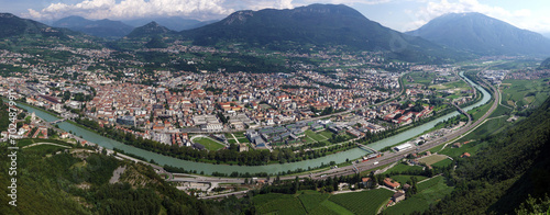 Fotografie Aerial view, of Trento city, Trentino Alto Adige, Italy
