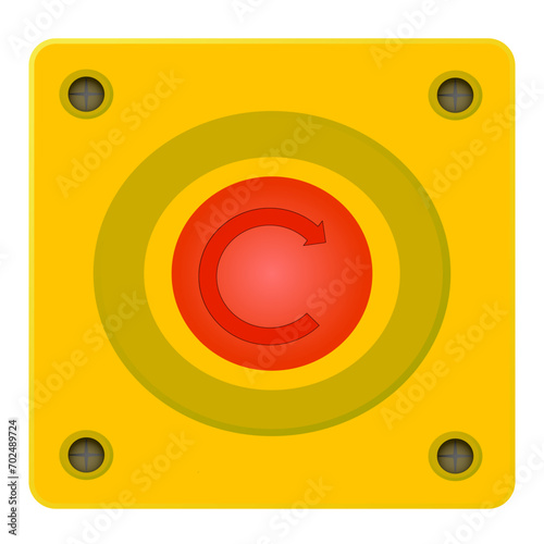 Emergency push button illustration vector with white background. The vector is suitable to use for safety sign and industrial poster.