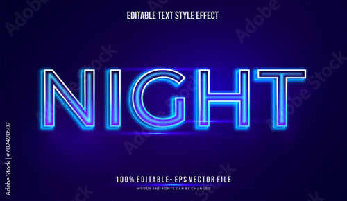 Editable text effect  neon gradient shiny color Text style. Editable fonts vector files