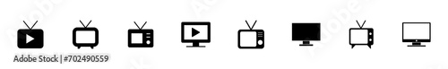 Tv icon set. television icon vector