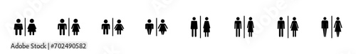 Toilet icon set. restrooms icon vector. bathroom sign. wc, lavatory