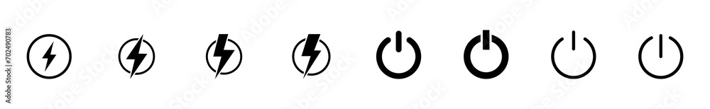 Power icon set. Power Switch Icon. Electric power Power icon set. Power Switch Icon. Electric power