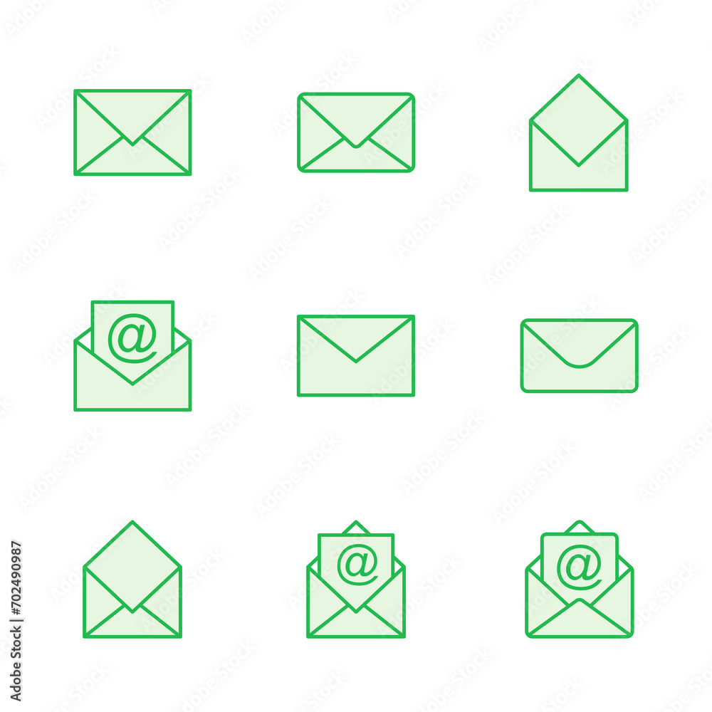 Mail icon set. email icon vector. E-mail icon. Envelope illustration Mail icon set. email icon vector. E-mail icon. Envelope illustration