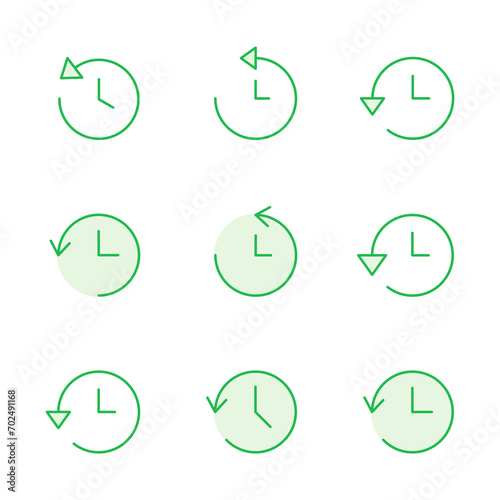 History icon set. recent event history
