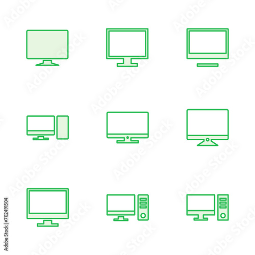 Computer icon set. computer monitor icon vector. © AAVAA