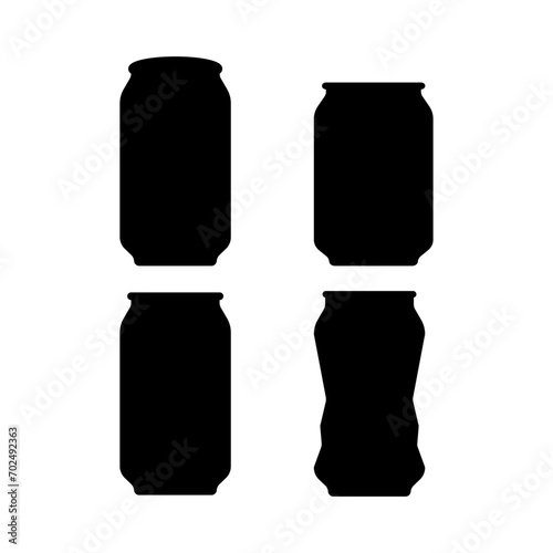 Beer, soda can icon set