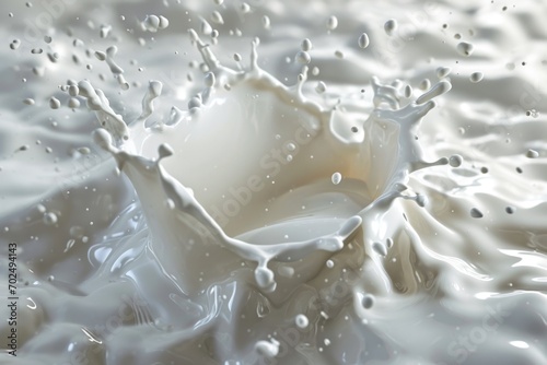 A splash of milk on a white surface. Ideal for food and beverage related projects