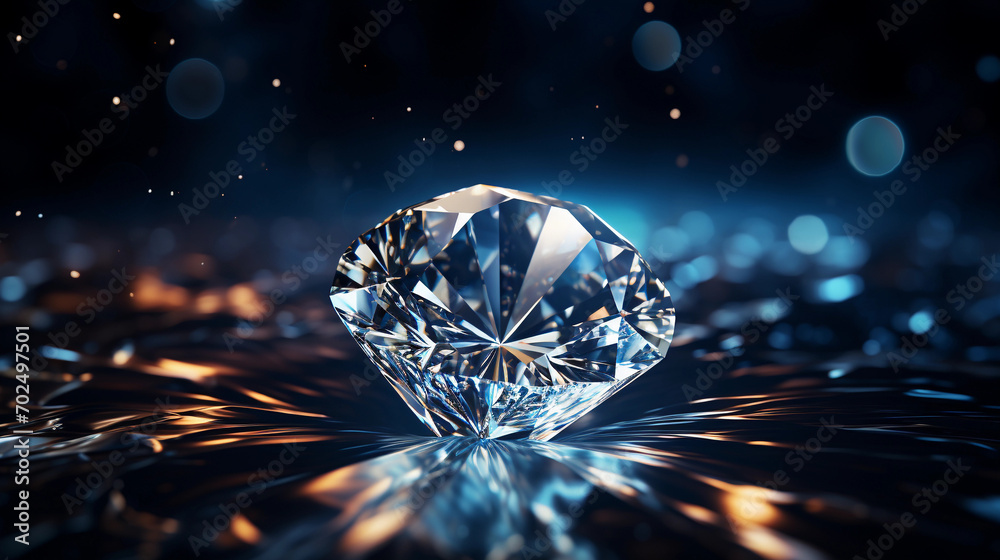 Elegant Diamond on Sparkling Background in Premium Quality - The Essence of Refinement