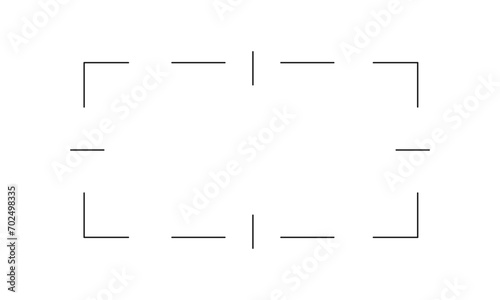 Graphic design of target, aim, point of view for digital screen. Viewfinder scales of binocular, telescope, periscope. Graphic distance chart isolated on white background. Vector illustration