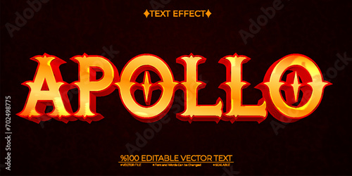 Redn and Gold Greek God Apollo Editable Vector 3D Text Effect photo