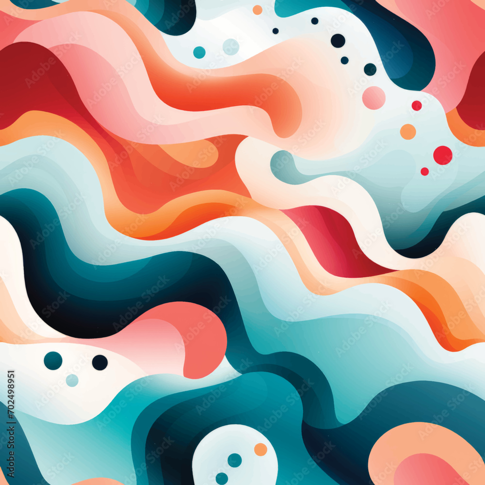 Composite Organic Forms in Seamless Abstract Design Composite Organic Forms in Seamless Abstract Design