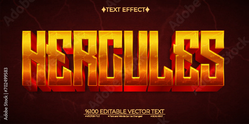 Dark Gold Greek God Hercules  Editable Vector 3D Text Effect photo