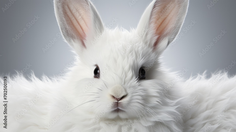 big White rabbit ears on gray background. big White rabbit ears on gray background.