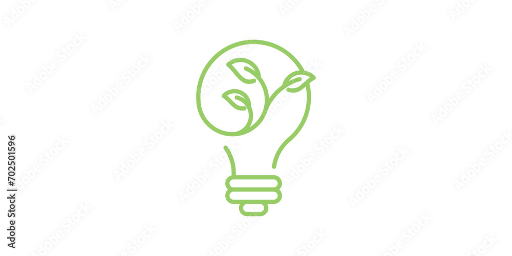 light bulb and plant logo design element created in line and minimalist style light bulb and plant logo design element created in line and minimalist style