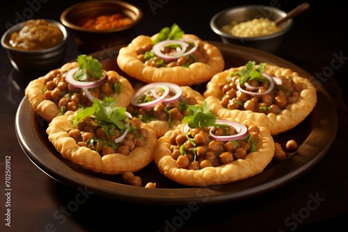 Savor the Exquisite Flavor. Indulge in the Aromatic Delight of Traditional Indian Dish Chole Bhature photo