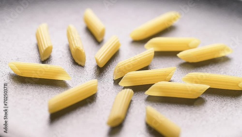 Italian pasta feathers Italian raw.