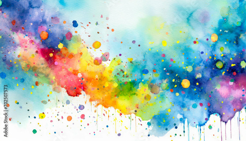 Bright colored background with confetti, in a colorful watercolor style. Generative AI 
