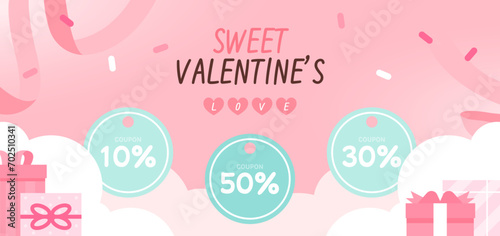 Love-filled Valentine's Day horizontal banner