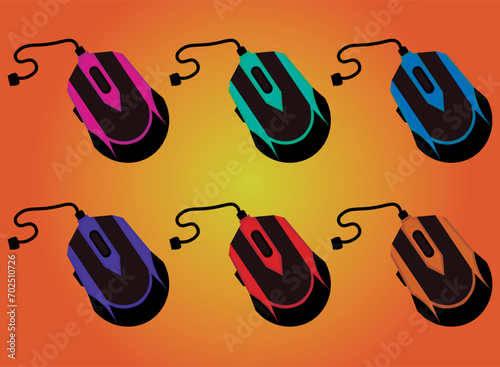 computer mouse vector, with vibrant colors, ilustration