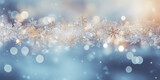 Magical Christmas Background with Drifting Snowflake .Winter snowflakes and bokeh lights background template .

