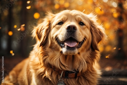 A joyful golden retriever