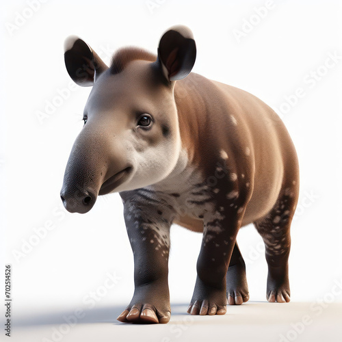 tapir, Tapirus, tapires, Tapiridae, Tapiridos, isolated White background © Erick F. Lopez Felix