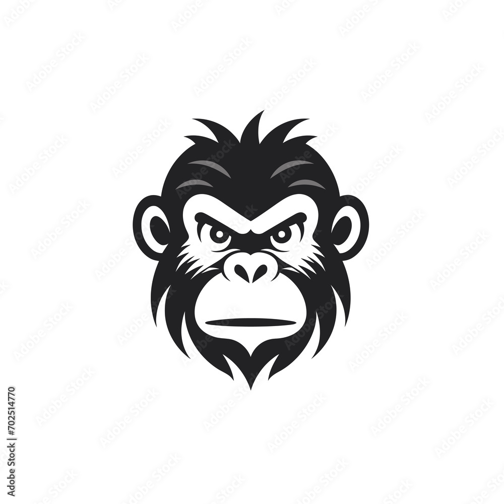 Chimpanzee logo design vector template. Gorilla head symbol.