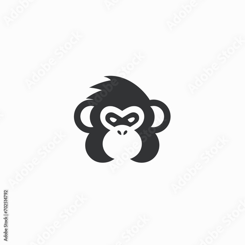 Chimpanzee logo design vector template. Creative monkey logo design.