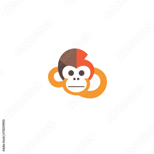 Chimpanzee logo vector design template. Gorilla icon.