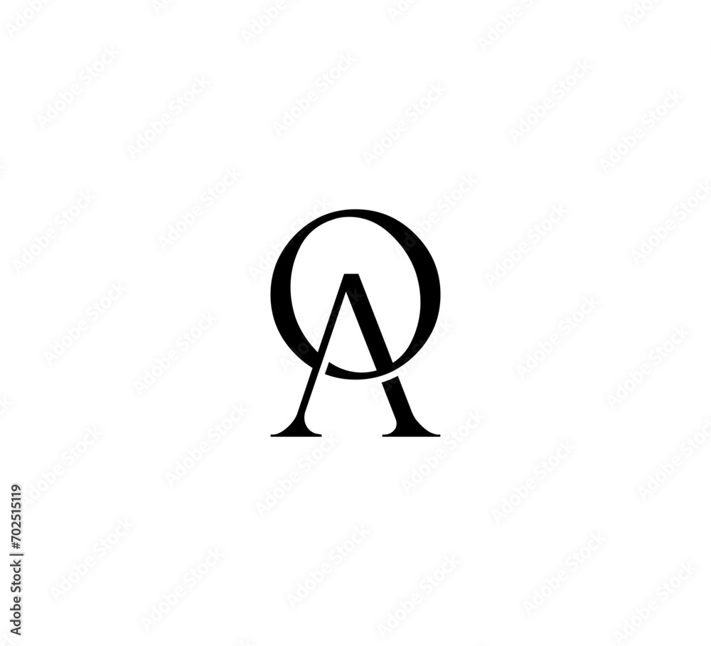 Initial Letter Logo. Logotype design. Simple Luxury Black Flat Vector OA
