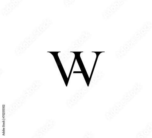 Initial Letter Logo. Logotype design. Simple Luxury Black Flat Vector WA