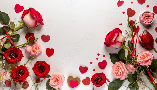 san Valentín fondo corazones y rosas  photo