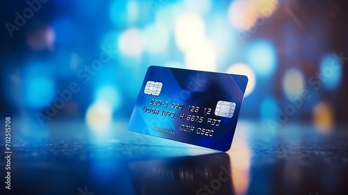 Credit card in blur style for background : Generative AI photo
