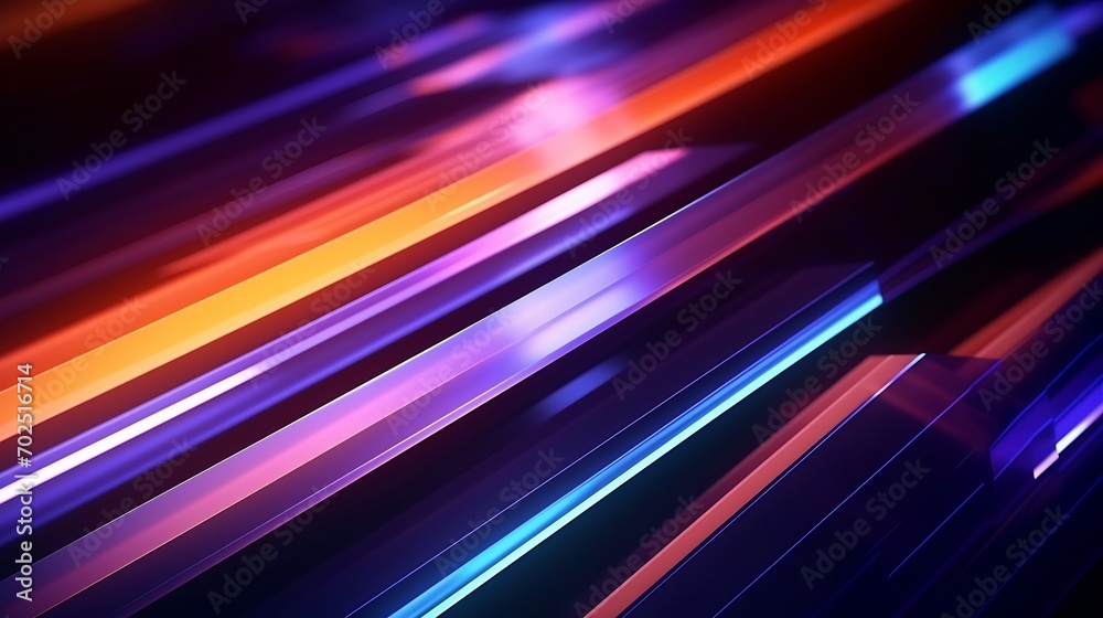 Colorful motion elements with neon led illumination. Abstract futuristic background. : Generative AI Colorful motion elements with neon led illumination. Abstract futuristic background. : Generative AI