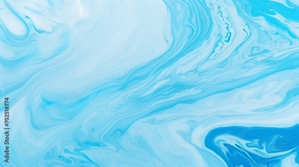 Marbled blue abstract background. Liquid marble pattern. : Generative AI