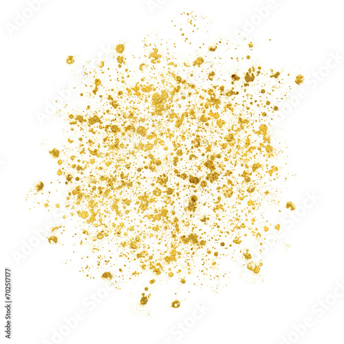 Gold paint splatter, metallic holiday gold leaf