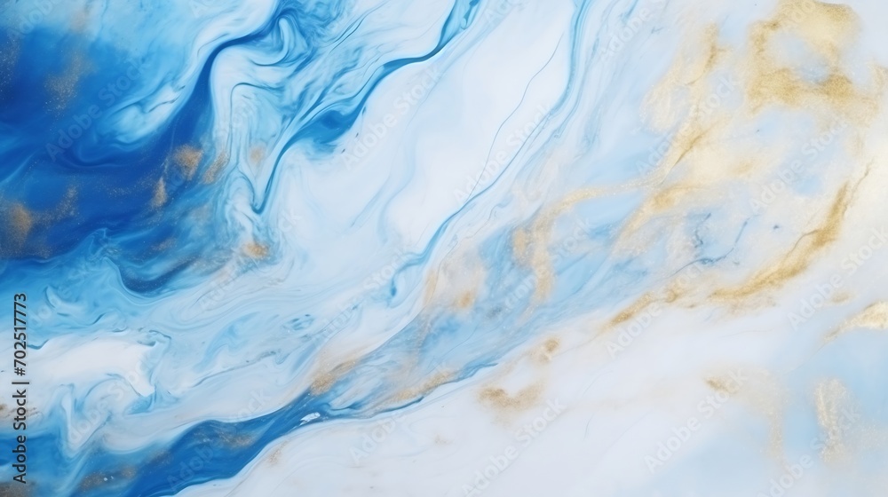 Abstract marble wallpaper background , luxury marble texture gold and blue tone : Generative AI