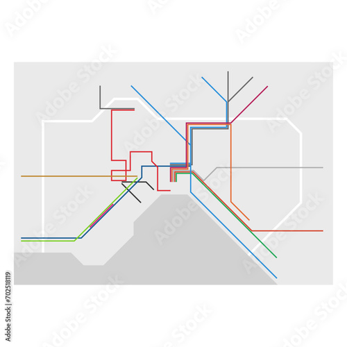 Layered editable vector illustration of Rail Network Map of Naples,Italy