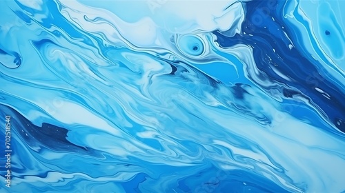 Marbled blue abstract background. Liquid marble pattern. : Generative AI