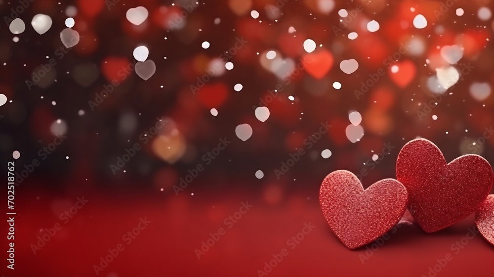 hearts love valentine's day shiny background : Generative AI