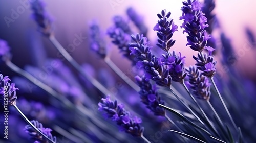 Close-up of lavender flowers, Soft focus on black background : Generative AI