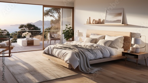 Modern bedroom with a stunning view © duyina1990
