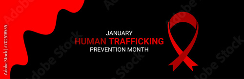 National Slavery and Human Trafficking Prevention Month is observed every year on january. National Human Trafficking Awareness Month background. banner, cover, card, poster, website, backdrop. vector