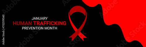 National Slavery and Human Trafficking Prevention Month is observed every year on january. National Human Trafficking Awareness Month background. banner, cover, card, poster, website, backdrop. vector