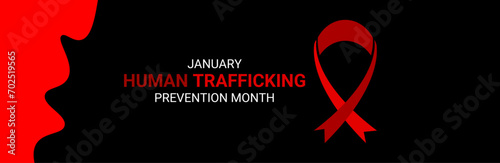 National Slavery and Human Trafficking Prevention Month is observed every year on january. National Human Trafficking Awareness Month background. banner, cover, card, poster, website, backdrop. vector