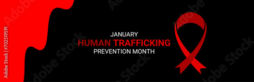 National Slavery and Human Trafficking Prevention Month is observed every year on january. National Human Trafficking Awareness Month background. banner, cover, card, poster, website, backdrop. vector