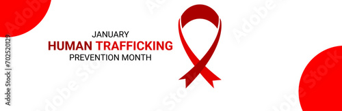 National Slavery and Human Trafficking Prevention Month is observed every year on january. Vector illustration on the theme of National Human Trafficking Awareness Month. banner, cover, card, poster.
