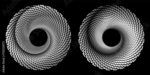 Halftone circular dotted frame set. Circle dots isolated on white background. Logo design element for medical, care, cosmetics. Round the border using halftone circle dots black and white background