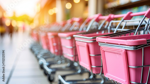 shopping carts in a supermarket